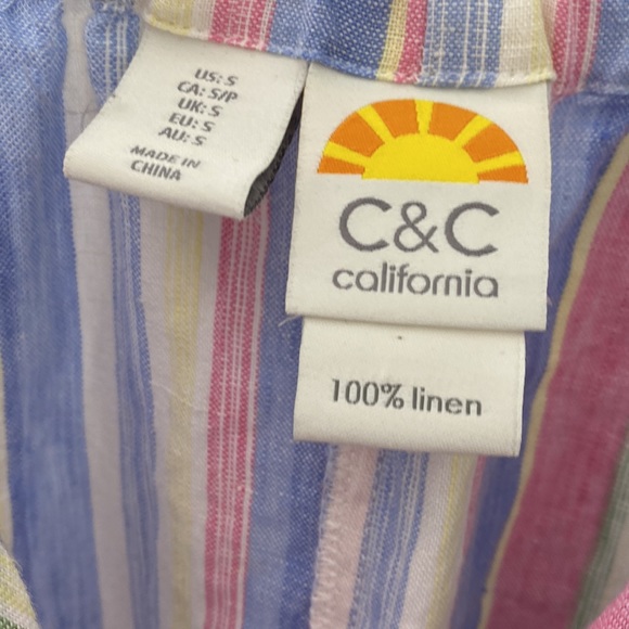 C&C California 100% Linen Maxi Sun Dress Size Small - Picture 2 of 10